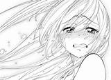 Anime Crying Drawing Girl Coloring Pages Getdrawings sketch template