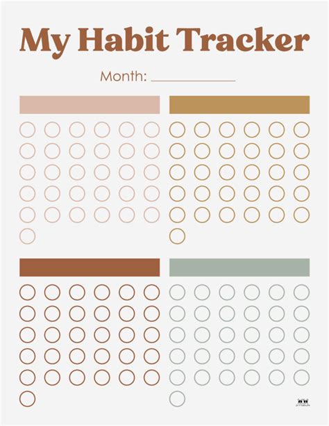 habit trackers   printables printabulls