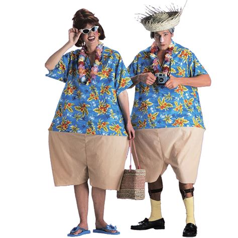 Tacky Tourist Adult Costume I M Thinking Hula Hoop With Suspenders