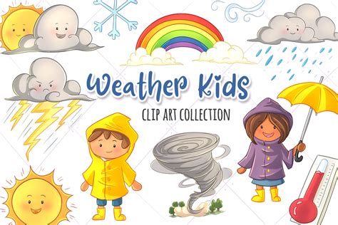cute weather kids clip art collection graphic  keepinitkawaiidesign creative fabrica