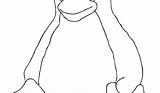 Tux Coloriage Linux Penguin sketch template