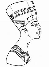 Coloring Nefertiti sketch template