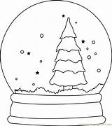 Globe Snow Coloring Christmas Tree Pages Coloringpages101 Decorations sketch template