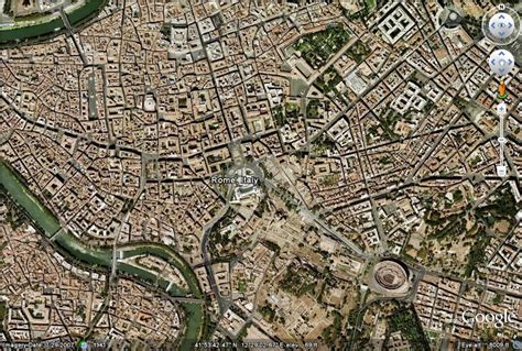 aerial view  rome  colosseum distinct     corner