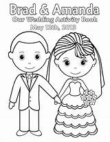 Wedding Coloring Pages Couple Printable Kids Bride Activity Book Personalized Groom Color Etsy Print Activities Books Colouring Template Sheets Party sketch template
