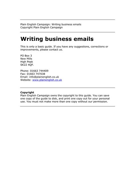 write  business email
