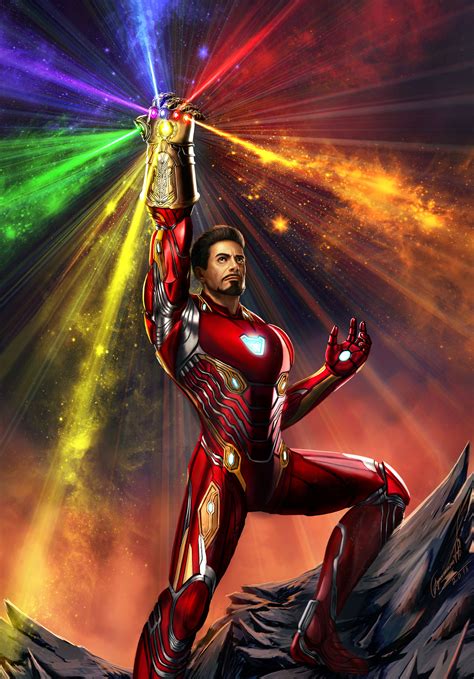 iron man wielding infinity gauntlet  forged  buynsanjaa