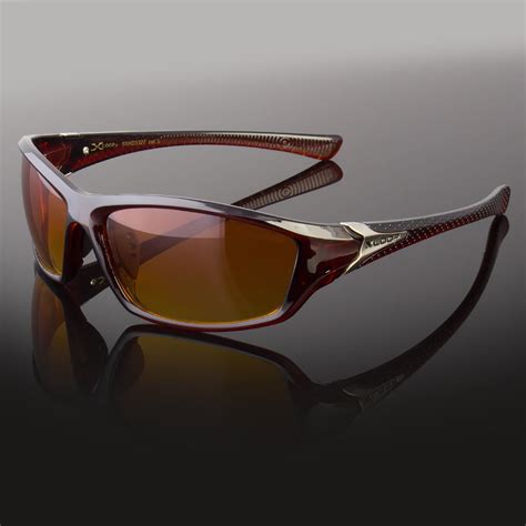 new men hd vision sunglasses sport wrap around orange driving eyewear