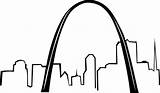 St Louis Arch Coloring Pages Clip Skyline Vector Clker Gateway Large sketch template