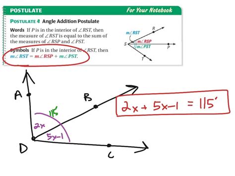 geometry  angle addition postulate math geometry db excelcom