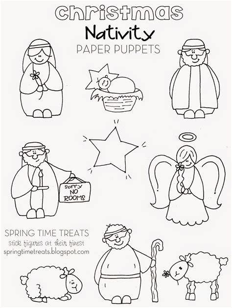 spring time treats nativity paper puppets  printables paper