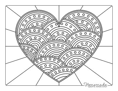 heart coloring pages  kids adults