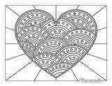 Coloring Heart Pages Adults Pattern Easy Kids sketch template