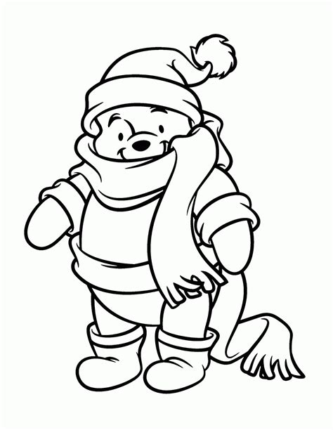 winnie  pooh christmas coloring pages