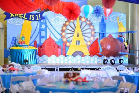 xaels world traveler themed party st birthday party