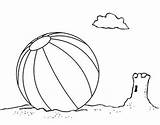 Coloring Beach Pages Ball Procoloring sketch template