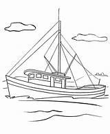 Boat Coloring Pages Fishing Kids Boats Drawing Color sketch template
