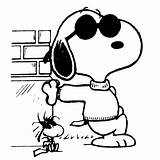 Snoopy Coloring Sunglasses Pages Printable June Books Dog Cool Joe Peanuts Last sketch template