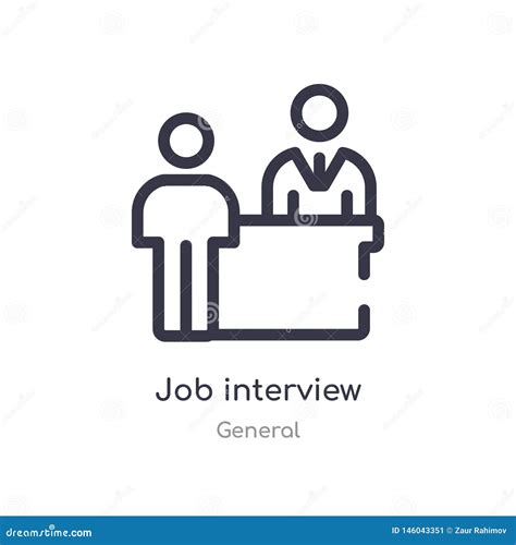 job interview outline icon isolated  vector illustration