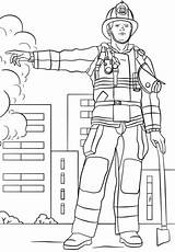 Firefighter Coloring Pages Printable Professions Template Female Fire Drawing Department Paper Dot Templates Categories sketch template