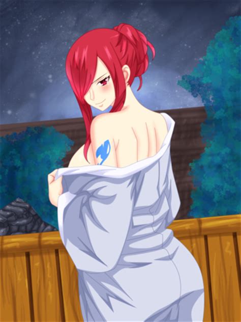 sexy hot anime and characters images hot spring erza scarlet hd wallpaper and background