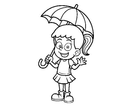 girl   umbrella coloring page coloringcrewcom