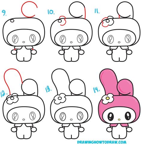 draw kawaii chibi  melody   kitty  cute bunny