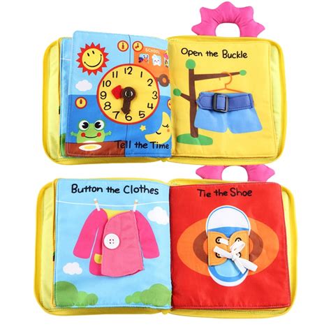 baby quiet book buckle toy kids educational fabric cloth books preskool play basic life skill