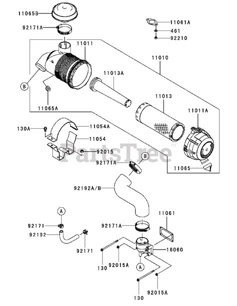 kawasaki fxv bs kawasaki engine air filter muffler parts lookup  diagrams partstree