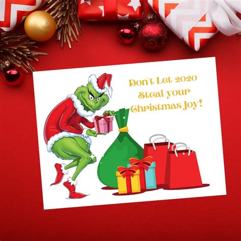 grinch christmas cards  grinch  holiday cards etsy