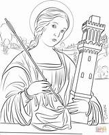 Barbara Coloring Saint Pages Printable Saints St Renaissance Drawing Francesco Silina Nata Categories sketch template