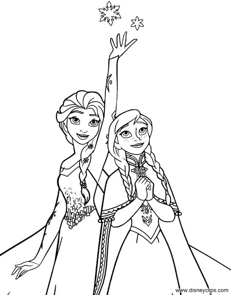 anna  elsa hugging coloring page coloring pages