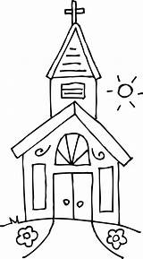 Church Coloring Clip Little Clipart Sweetclipart sketch template