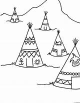 Teepee Coloring Pages Thanksgiving Drawing Kids Printable Teepees Tipi Sheet Indian Getdrawings Ws sketch template
