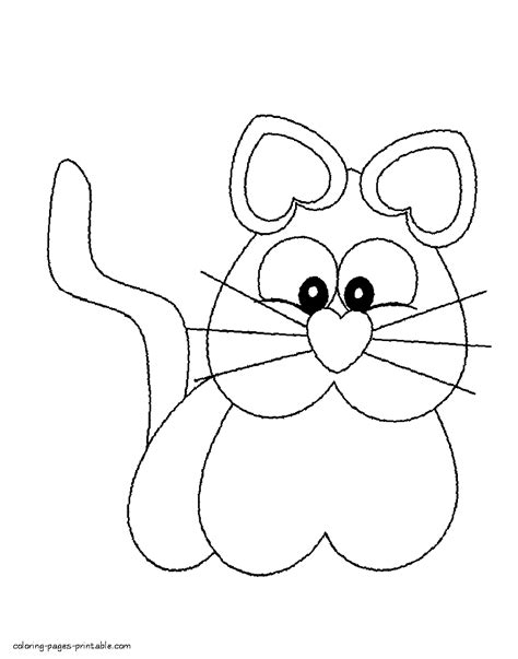 valentine coloring sheets cat coloring pages printablecom