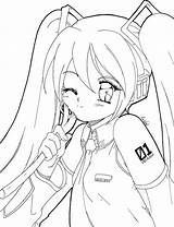 Miku Coloring Hatsune Vocaloid Getcolorings Coloringhome Diva sketch template