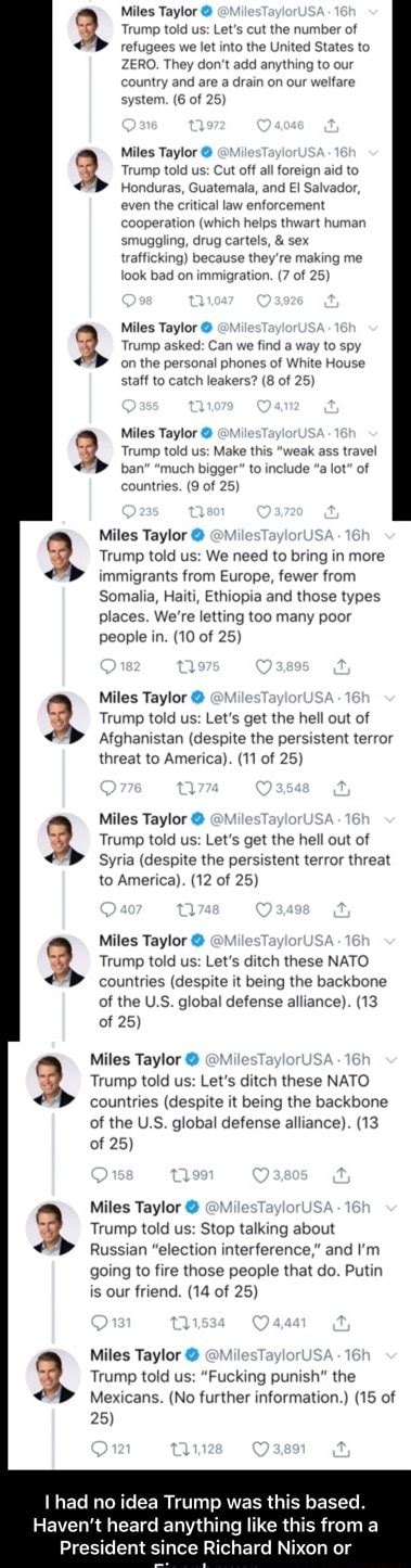 Miles Taylor Refugees We Let Into The United States To
