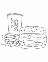 Coloring Burger Pages Hamburger Cola Fries Mcdonalds Coca French Color Print Kids Printable Getcolorings Learn Popular Clip Library Clipart Books sketch template