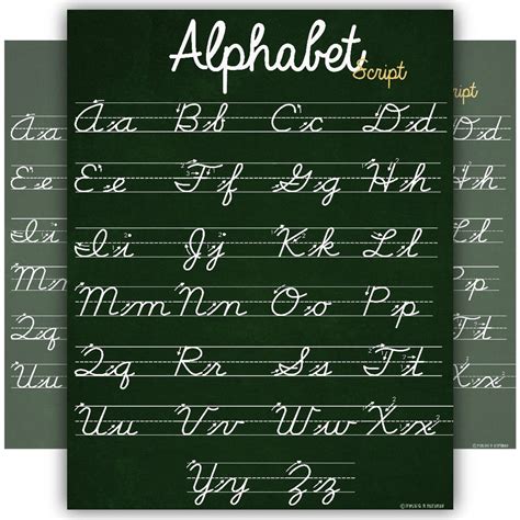 abc cursive chart  classrooms young  refined