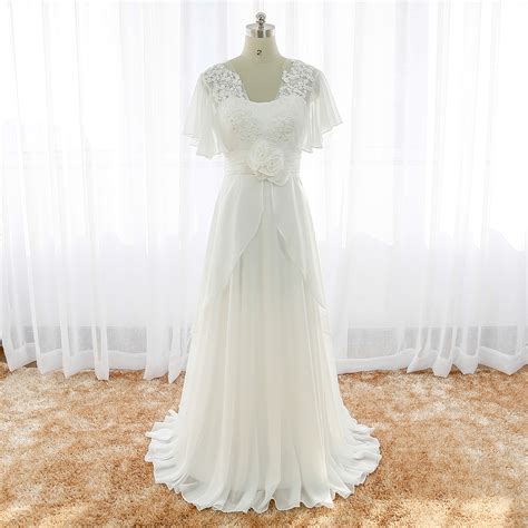 Romantic Wedding Dress Bohemian Lace Bridal Gowns Chiffon