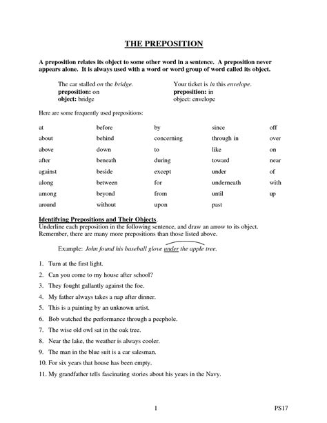 preposition worksheets preposition worksheet love learning