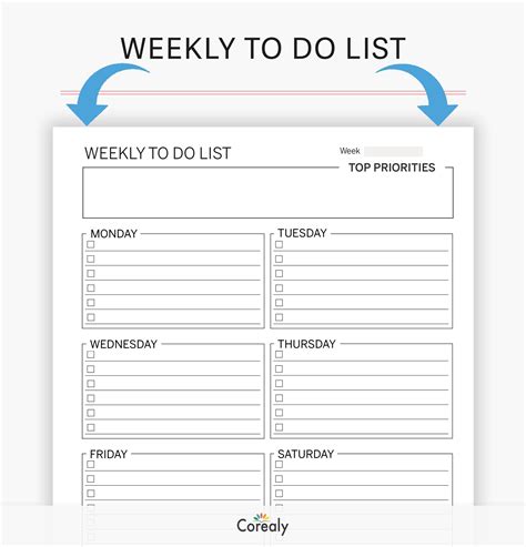 weekly   list printable  template fillable weekly etsy australia