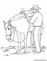 Horse Cowboy Coloring Horses Template sketch template