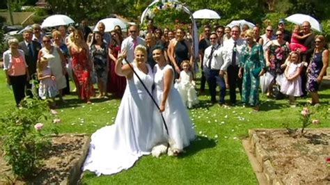 two female couples tie knot in australia s first same sex