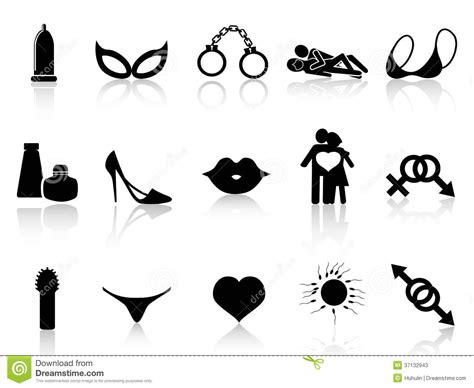black sex icons set stock vector illustration of collection 37132943