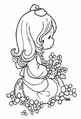 Precious Moments Coloring Pages Girl Printable Christmas Praying Wedding God Child Easy Kids Am Color Sheets Cross Flower Drawing Book sketch template