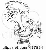 Tantrum Temper Clipart Royalty Cartoon Throwing Rf Boy Ron Leishman Whine Outline Toonaday Illustrations Cart Add Clipartof sketch template