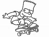 Skateboard Bart Homer Clipartmag Leyendo sketch template