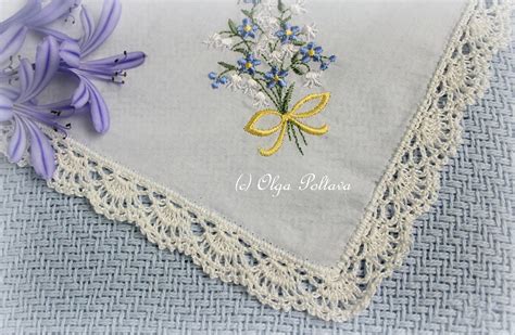 lacy crochet lace edging   handkerchief simple crochet pattern