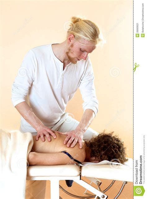 physical therapist giving a back massage stock image image of manipulate physical 26693021